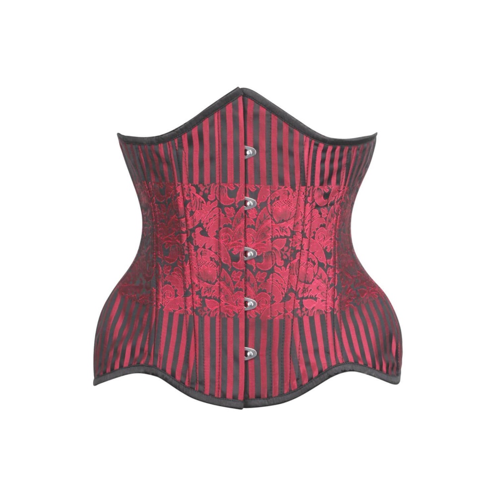 Attitude Corsets - Classic Brocade Curvy Waist Trainer Waist training underbust korset - Rood